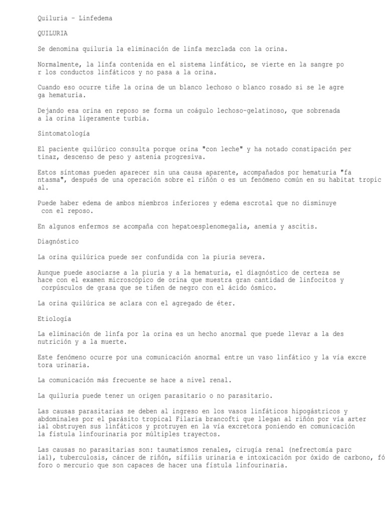 Quiluria: Causas y Diagnóstico | PDF | Riñón | Diagnostico medico