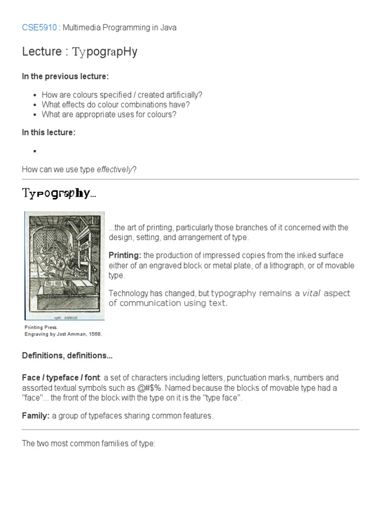 Effective Typography in Multimedia Design | PDF | Typefaces | Serif