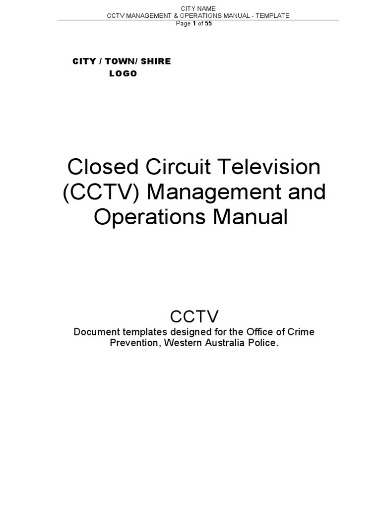CCTV Management Operations Manual Template | PDF | Control (Social And ...