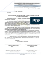 Carta Ofrend para Ministrtos