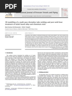 3D Modelling of a Multi Pass Dissimilar Tube Welding and Post Weld Heat Treatment of Nickel Based Alloy and Chromium Steel