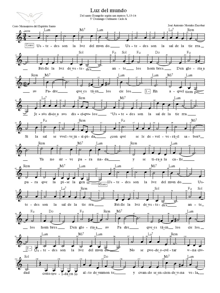 Luz Del Mundo - Partitura PDF | PDF | Natureza