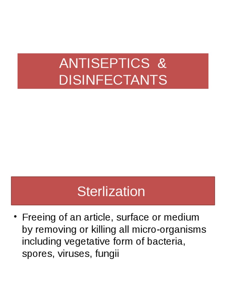Antiseptics & Disinfectants PDF Disinfectant Chemical Substances