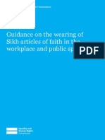 Guidance On The Wearing of Sikh Articles of Faith in The Workplace and Public Spaces UK