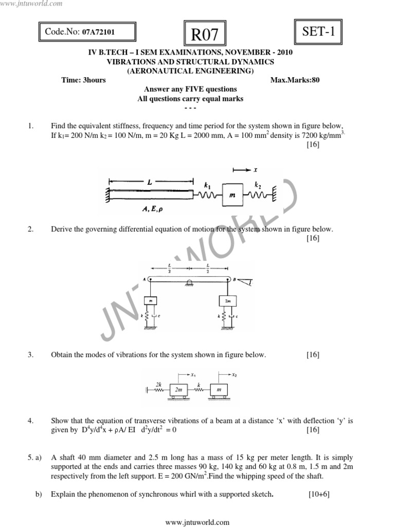 07a72101-Vibrations and Structural Dynamics | PDF | Motion (Physics ...