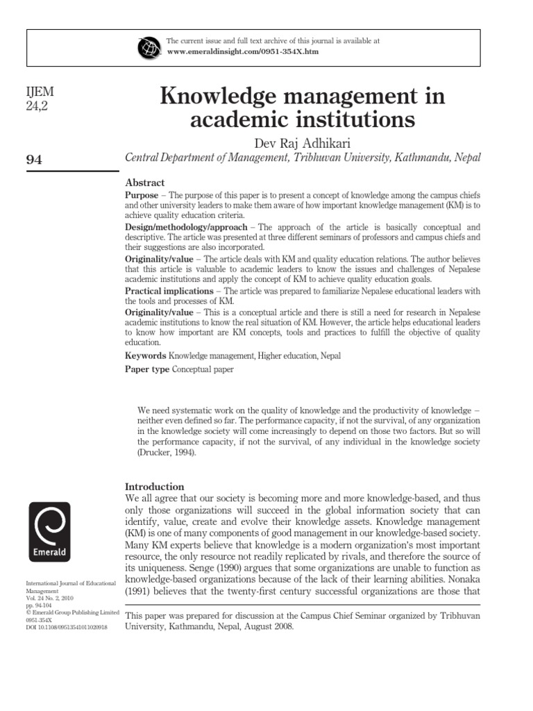 Knowlege Management | PDF | Knowledge Management | Knowledge Economy