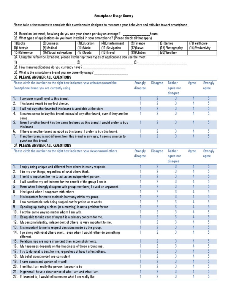 Smartphone Usage Survey | Brand | Survey Methodology