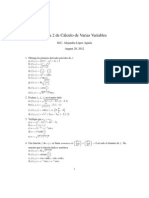 Ejercicios de Calculo de Varias Varialbles