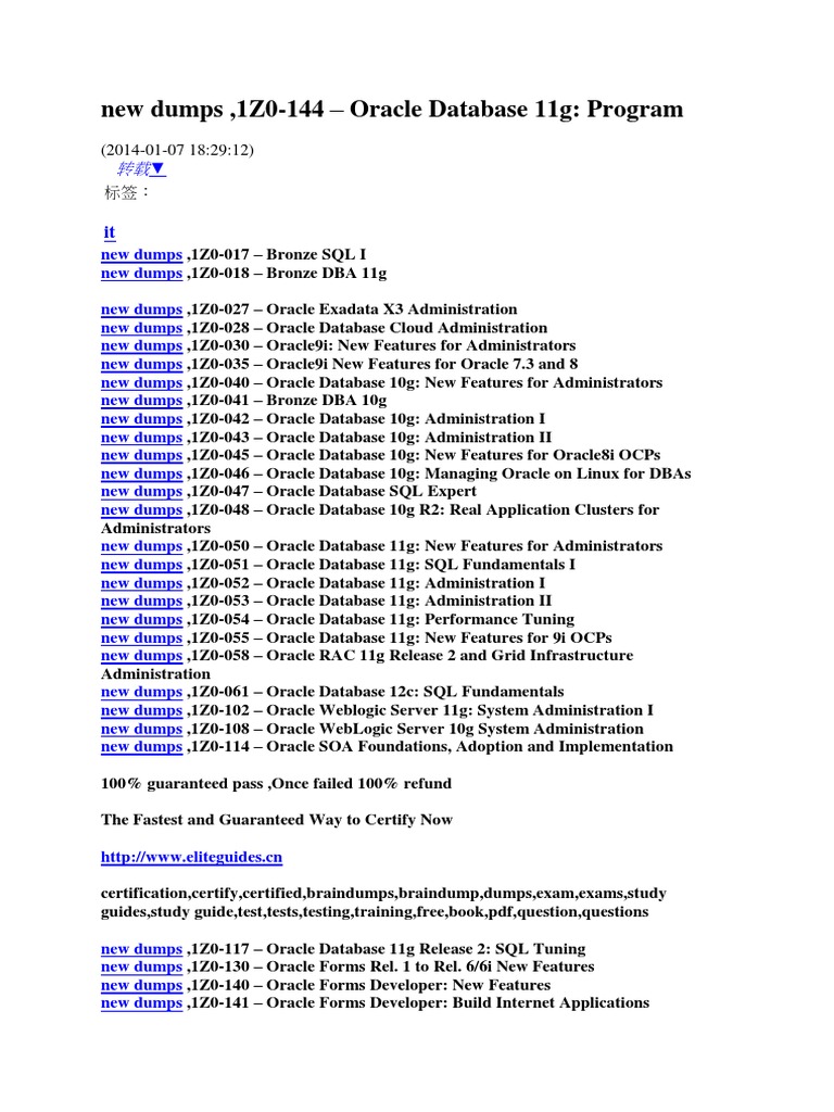 Ora Prep Document Oracle Corporation Java Platform