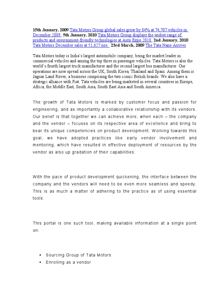 Tata Motors Vehicle | PDF | Vehicles | Motor Vehicle
