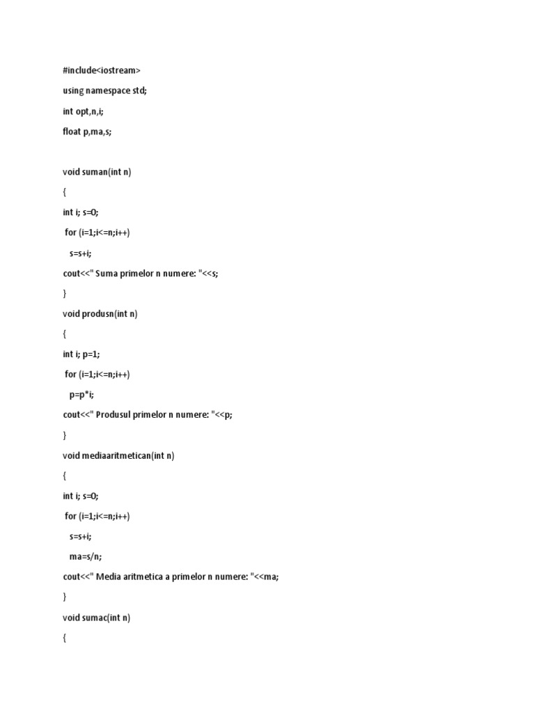 Problema Meniu C++ | PDF