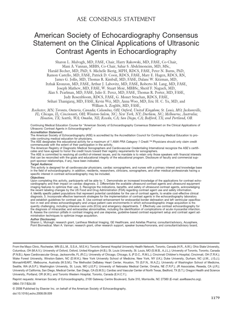 Ase Consensus Statement | PDF