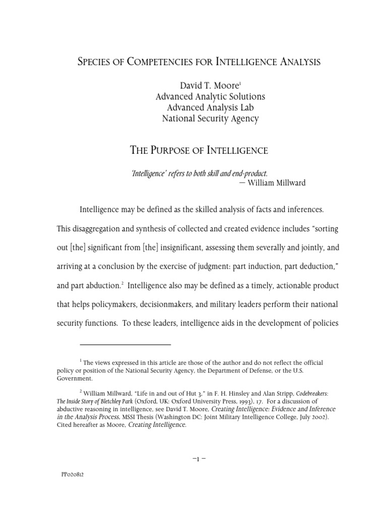 Competencies for Intelligence Analysis | PDF | Social Science | Science ...