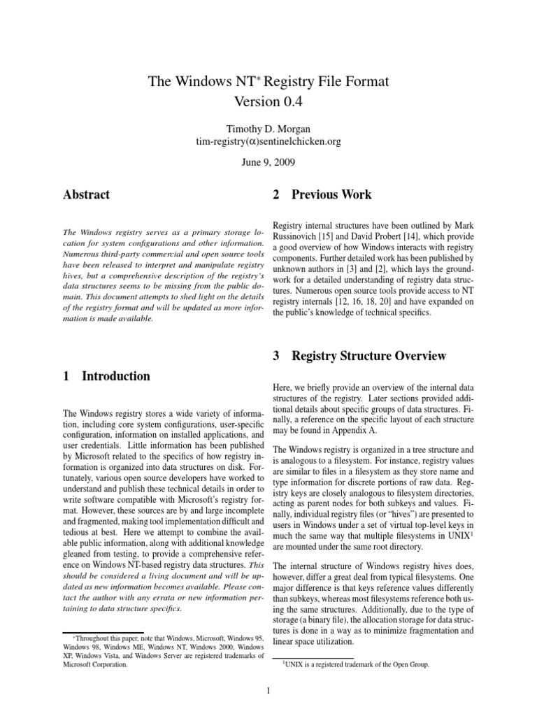 Windows NT Registry Format Guide | PDF | Windows Registry | Pointer ...