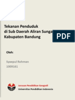 Tekanan Penduduk di Sub Daerah Aliran Sungai Cisangkuy Kabupaten Bandung