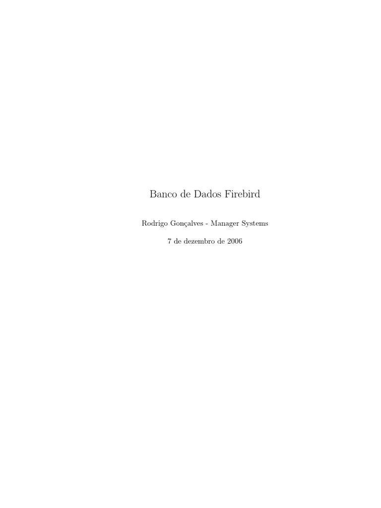 Guia Completo sobre Firebird Database | PDF