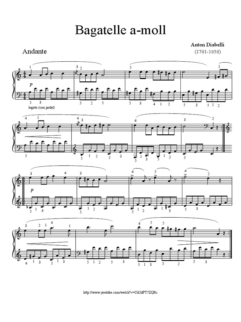 Bagatelle AMoll Anton Diabelli PDF PDF