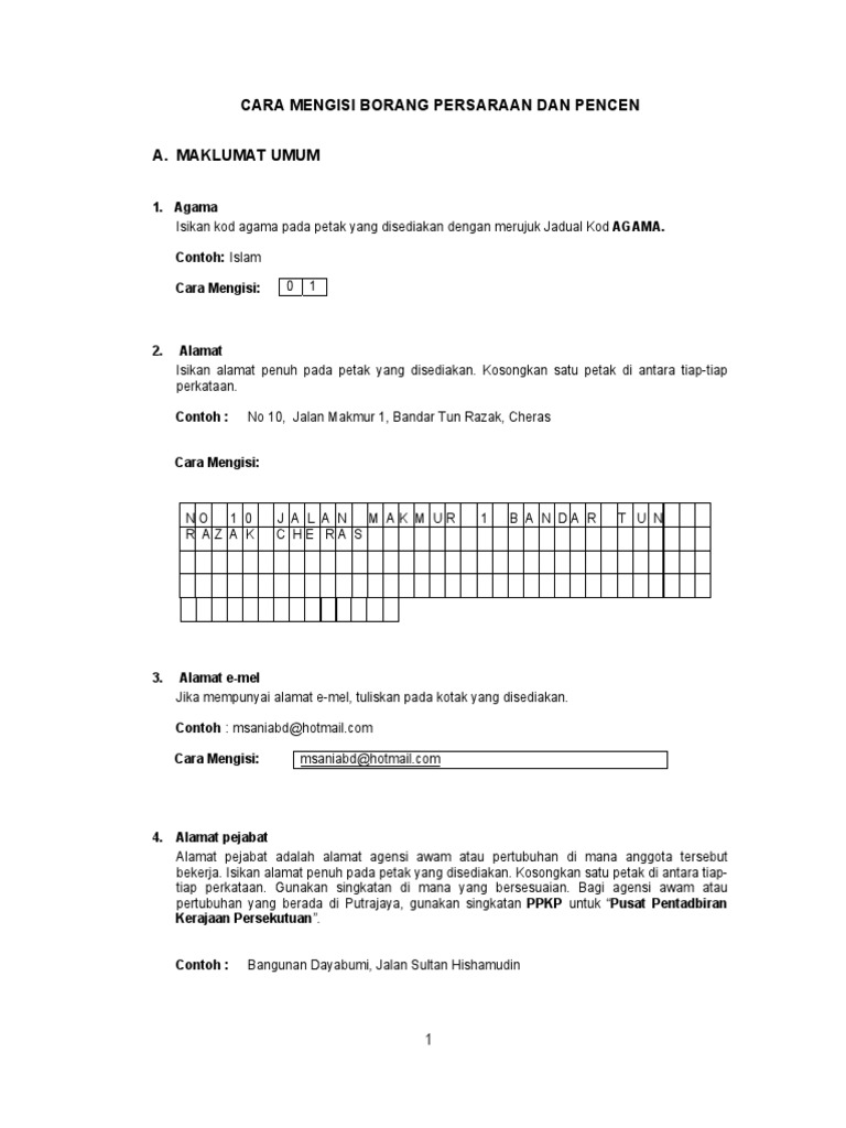 Cara Mengisi Borang Pencen Pdf