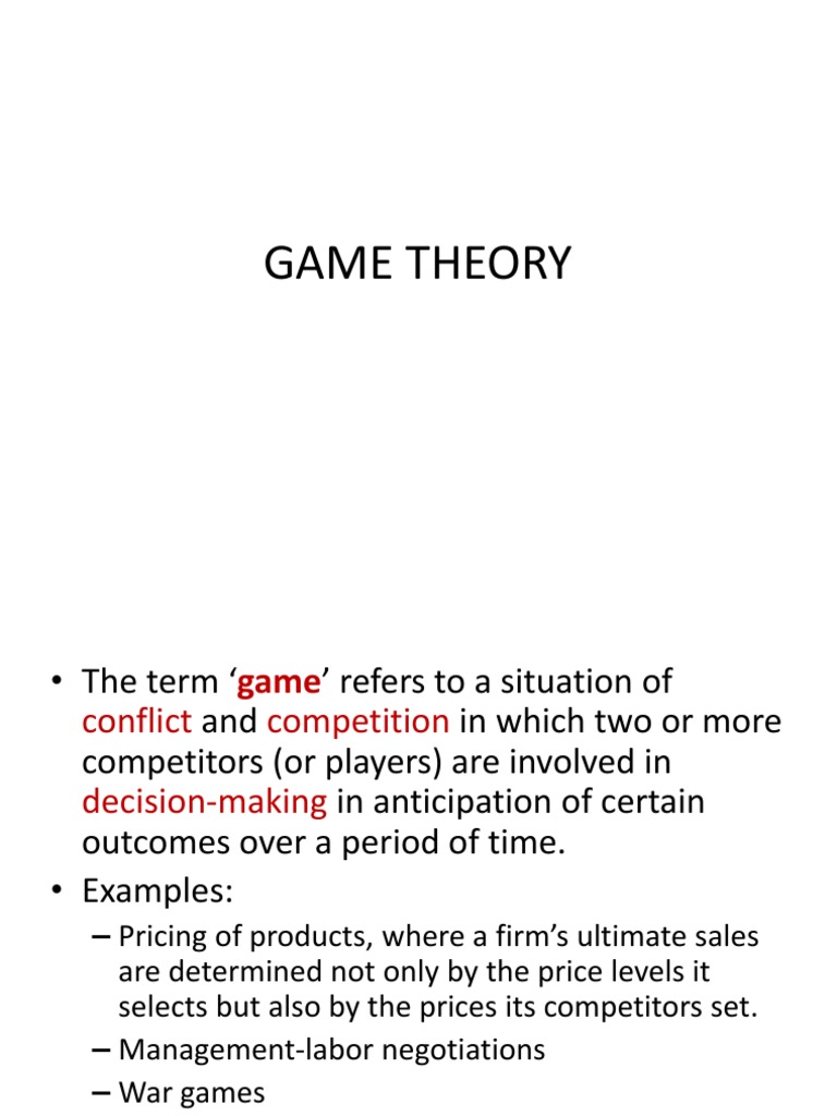 Game | PDF | Game Theory | Economics Of Uncertainty