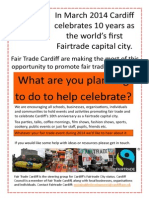 In March 2014 Cardiff Celebrates 10 Years As The World's First Fairtrade Capital City