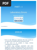 Laboratory Errors in Analytical Laboratory