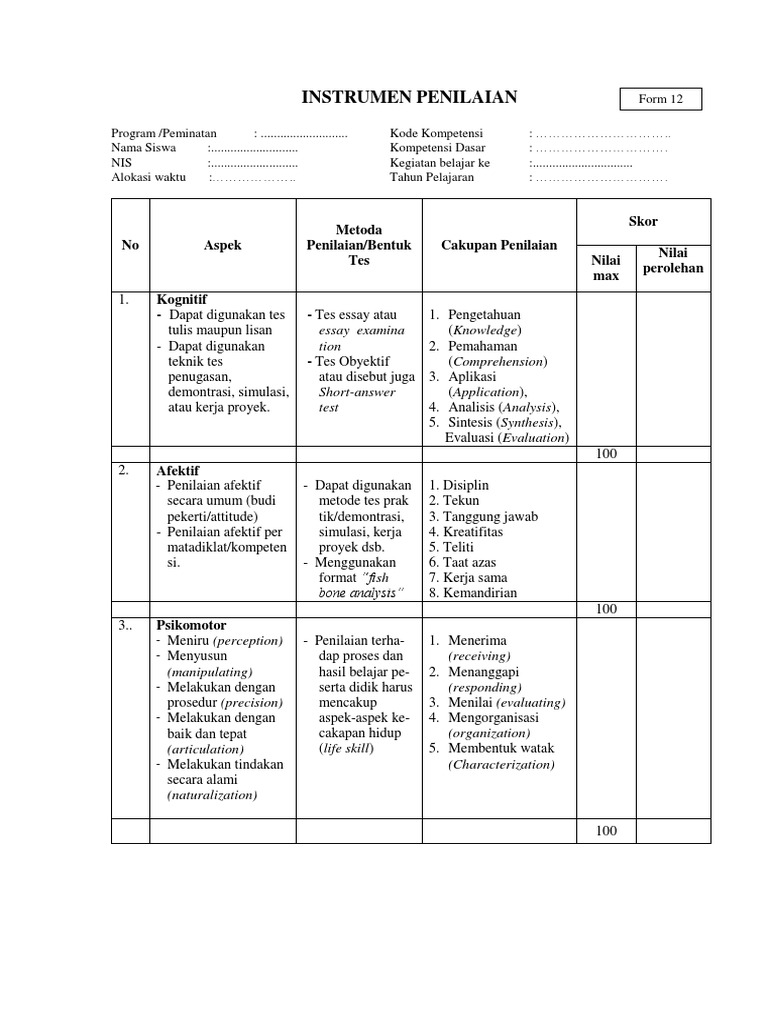 Aspek Afektif Tanggung Jawab - Belajar Soal