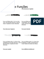 Tipos de facas e suas funções