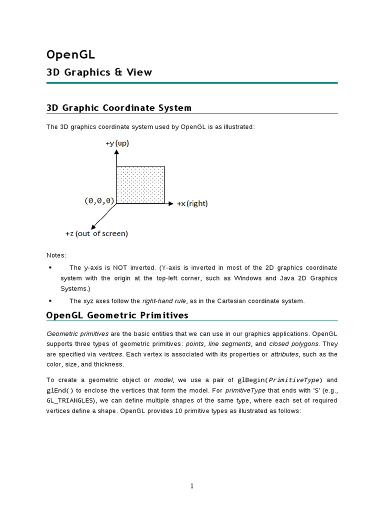 Computer Graphics 3D Graphic Coordinate System | Vertex (Geometry ...
