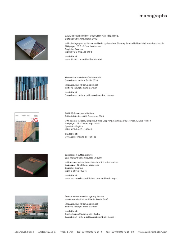 Sauerbruch Hutton (2G Books) Sauerbruch Hutton Archive | Lars