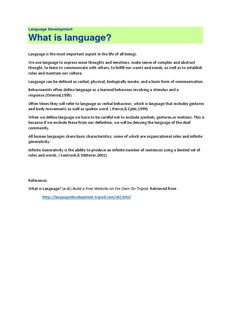 Language Defined N Communication | PDF | Gesture | Language Development