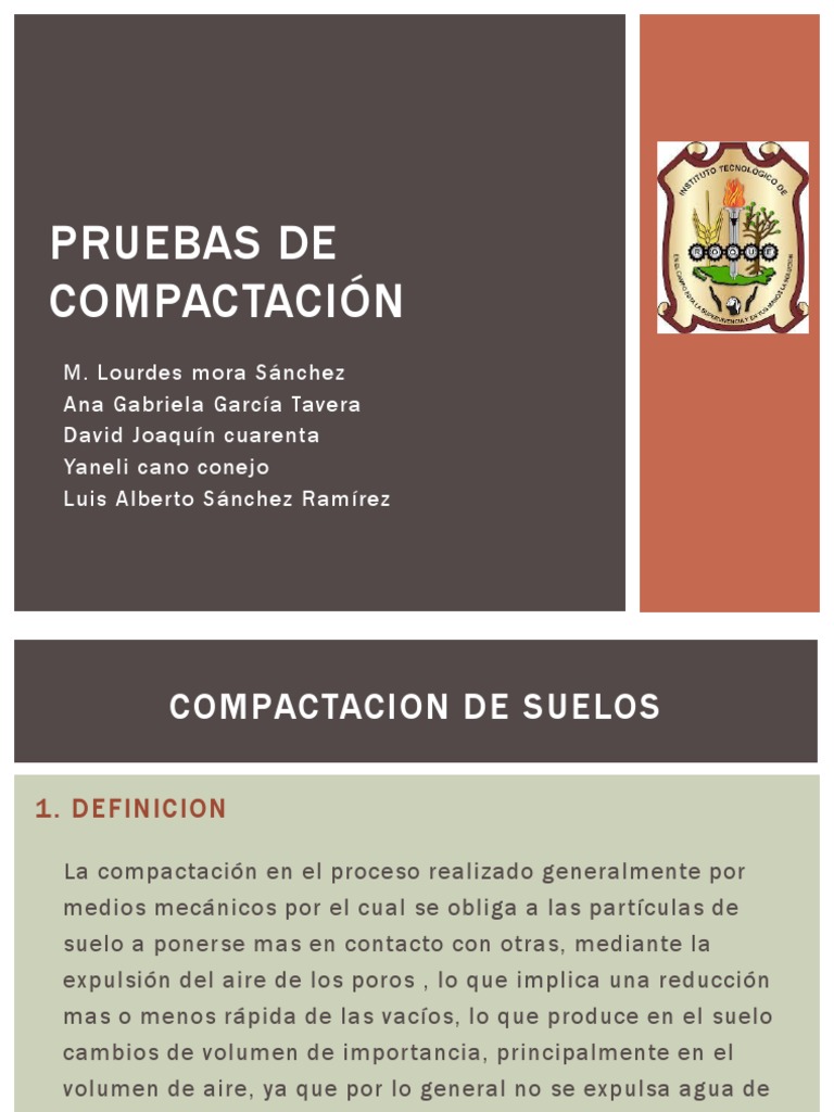 Pruebas de Compactacion | PDF | Suelo | Densidad