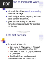 MS Word Introduction