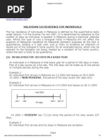 Malaysian Tax Residence