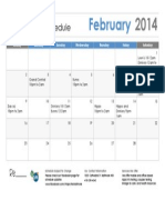 February 2014 Calendar For Venues