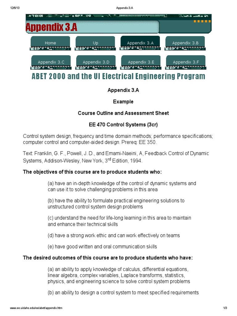 Appendix 3.... Control System | PDF | Control System | Lecture