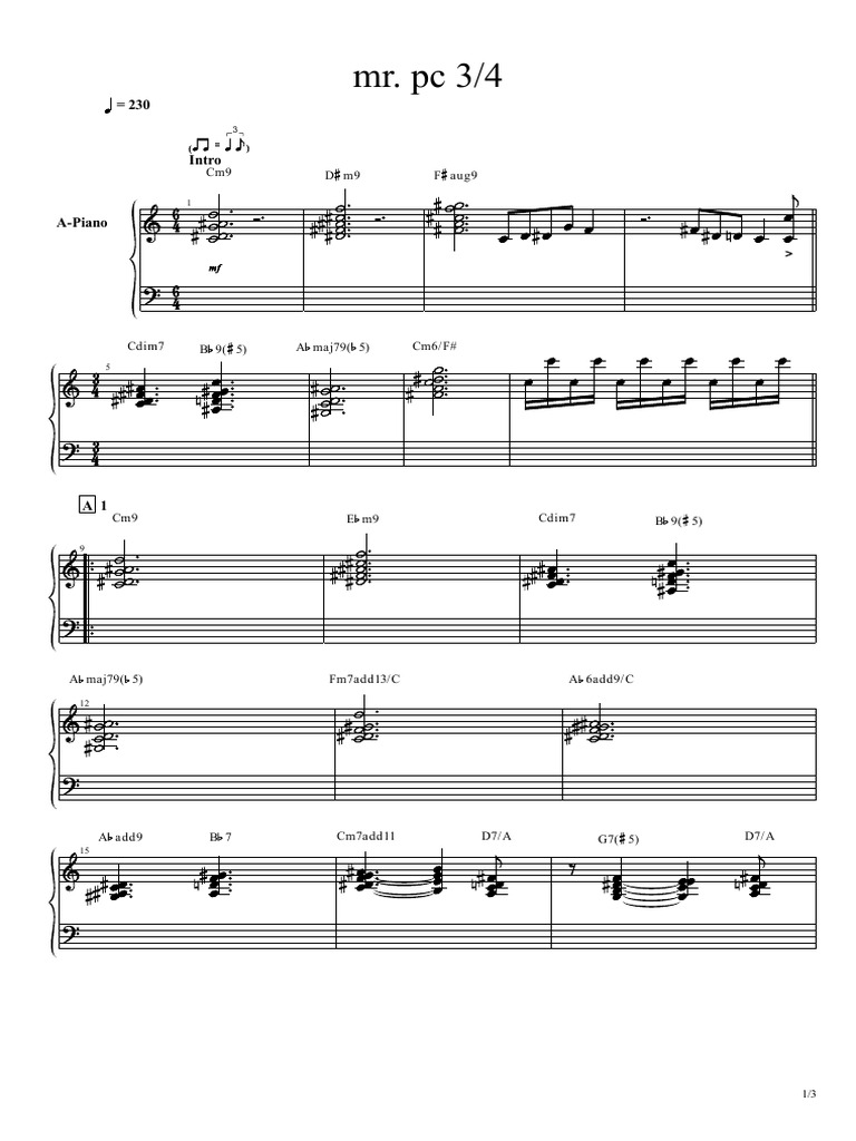 Mr. PC 3/4: Cm9 Dm9 F Aug9 | PDF
