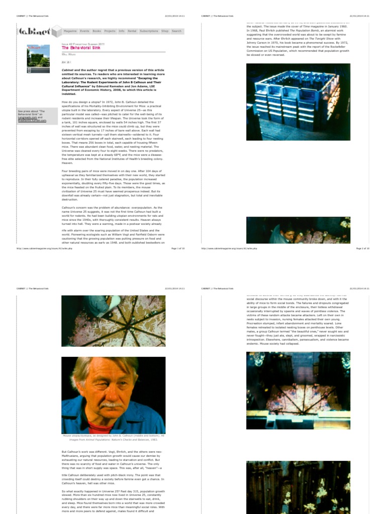 The Behavioral Sink | PDF | Science | Science (General)