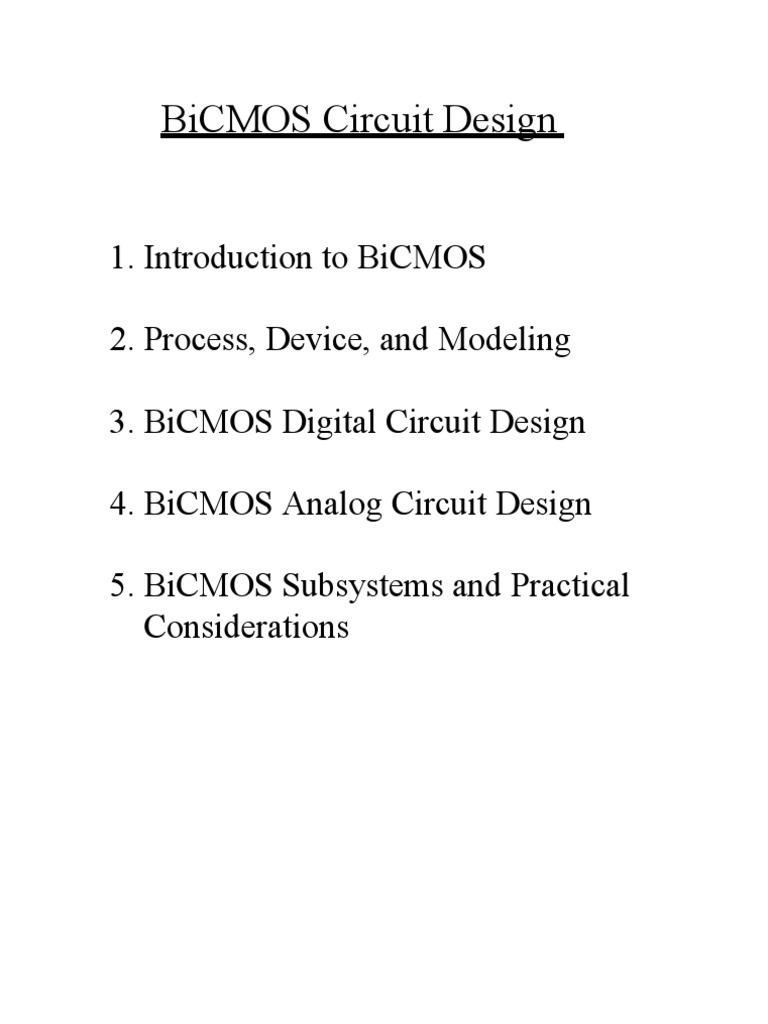 BiCMOS Design for Engineers | PDF | Cmos | Bipolar Junction Transistor