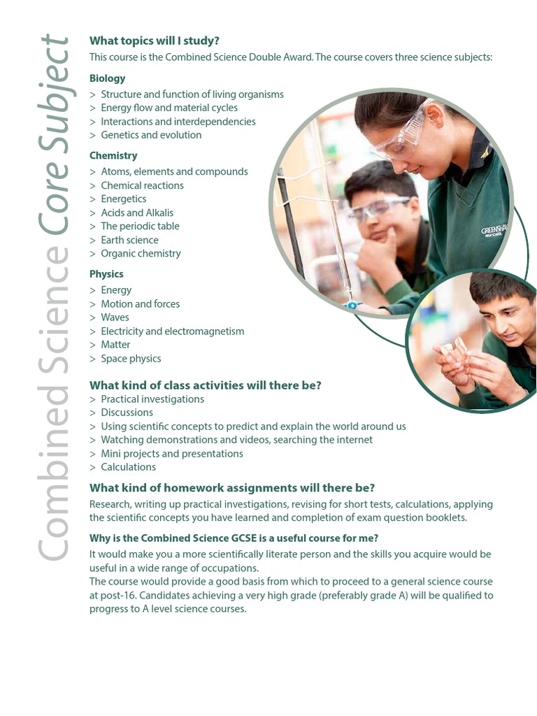 Combined Science Double Award Overview | PDF