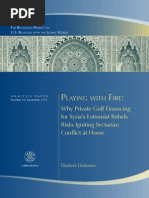 Private Gulf Financing Syria Extremist Rebels Sectarian Conflict Dickinson