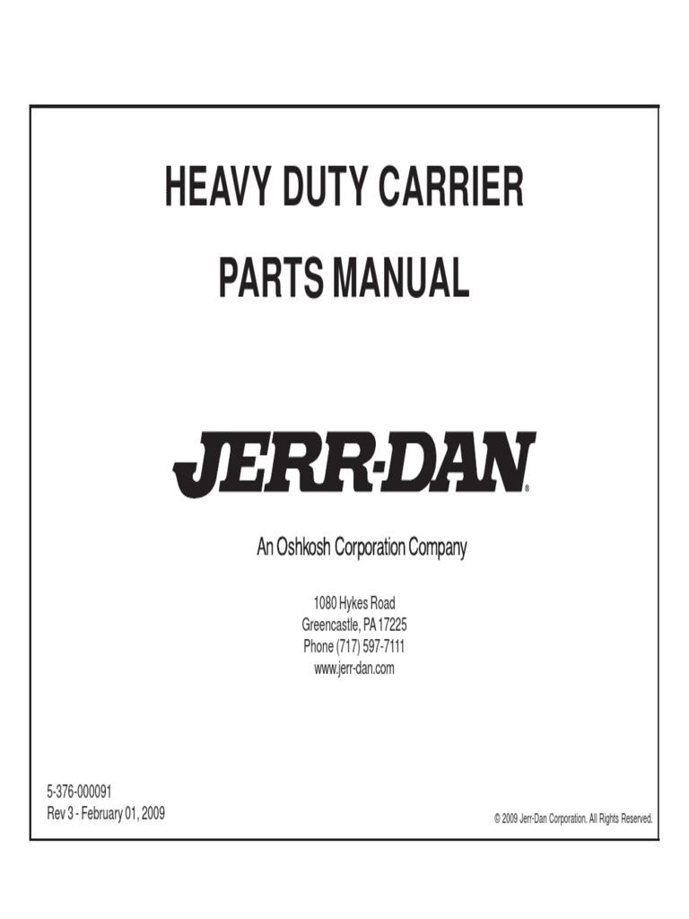 Jerr Dan Car Carrier Wheel Lift Pivot Repair Kit - Manual Grids. Jerr Dan  Wheel Lift Pin
