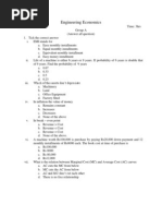 Engineering Economics (Model Paper)