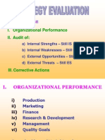 I. Organizational Performance II. Audit of