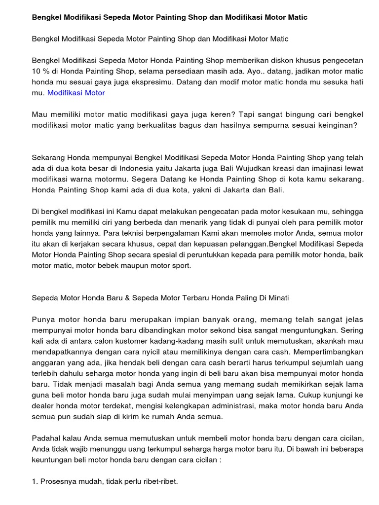 34 Gambar Bengkel Modifikasi Motor Matic Jakarta Barat   34 Gambar Bengkel Modifikasi Motor Matic Jakarta Barat