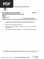 SPM Trial Exam 2010 Johor Paper 1