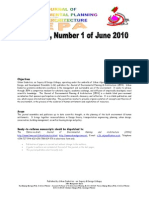 Journal of Environmental Planning & Architecture (JEPA) Journal Release Vol. 1.1 June 2010-Abstracts
