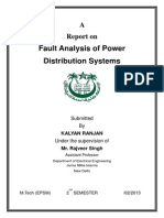 A Report On Fault Analysis of Power Distribution Systems