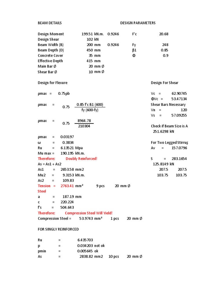 RC Beam Design | PDF