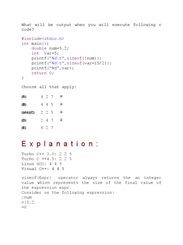 Good C Questions | PDF | C (Programming Language) | Control Flow