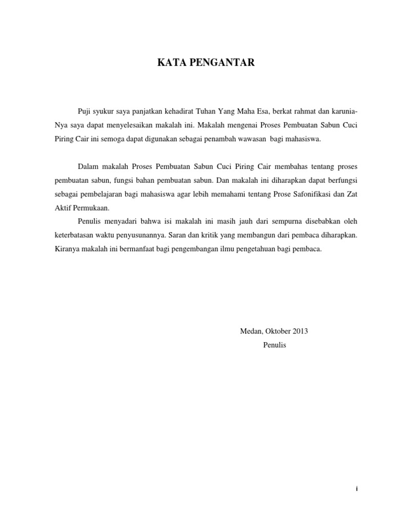 Kata Pengantar Sabun